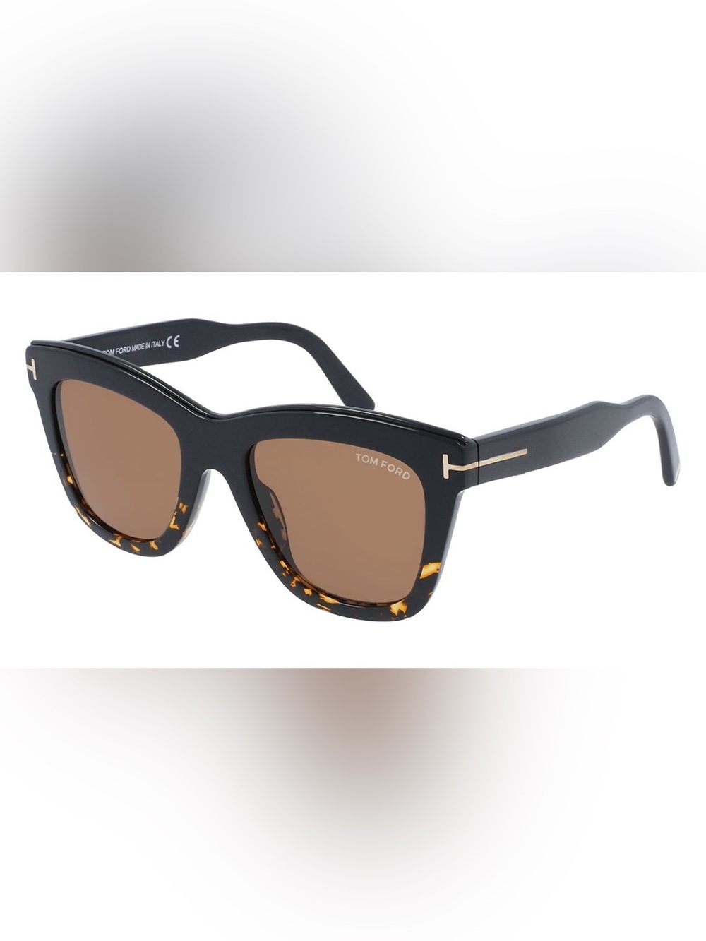 Tom Ford Black Cat-Eye Sunglasses with Gold Temple Accents